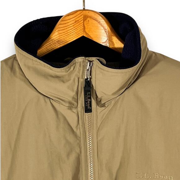LL Bean Jacket Olive Brown Fleece Lined Full Zip Outdoor Heritage Men’s XL - Picture 5 of 12